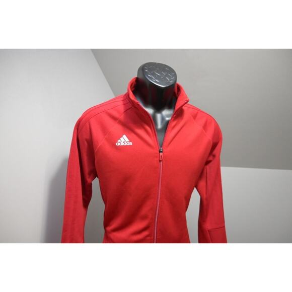 Adidas Track Jacket Climalite Red Full Zip Performance Athletic Womens Sz XL - Picture 3 of 10